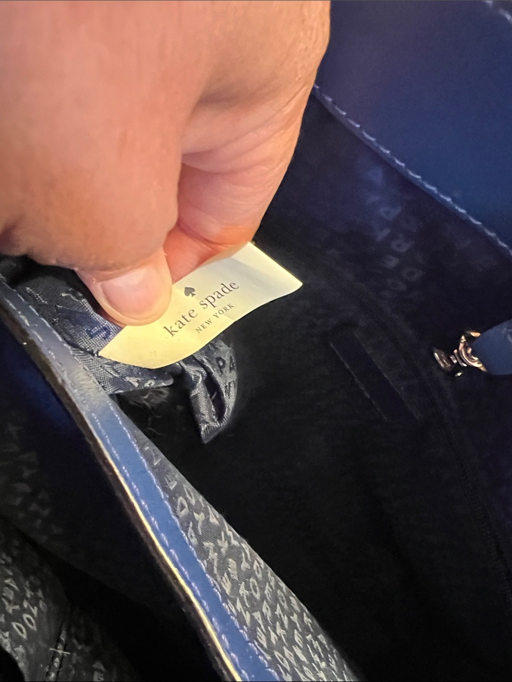 Worn once, kate spade, Linzi Maple Court scalloped Blue satchel - Picture 9 of 10
